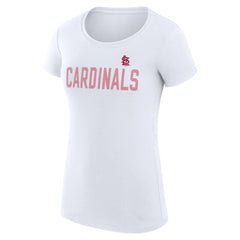 White St. Louis Cardinals G-III 4Her by Carl Banks Women's Super-Slim Fit Lightweight Dot Print T-Shirt