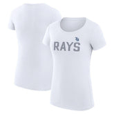 White Tampa Bay Rays G-III 4Her by Carl Banks Women's Super-Slim Fit Lightweight Dot Print T-Shirt