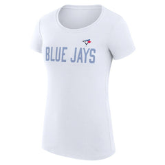 White Toronto Blue Jays G-III 4Her by Carl Banks Women's Super-Slim Fit Lightweight Dot Print T-Shirt