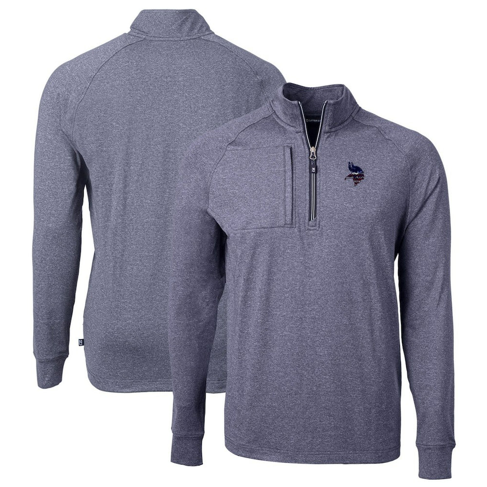 Cutter & Buck Big & Tall Adapt Eco Knit Quarter-Zip Pullover Top - Minnesota Vikings Pullover