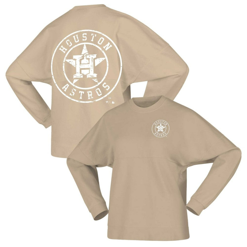 Tan Houston Astros Fanatics Women's Branded Fleece Pullover Sweatshirt