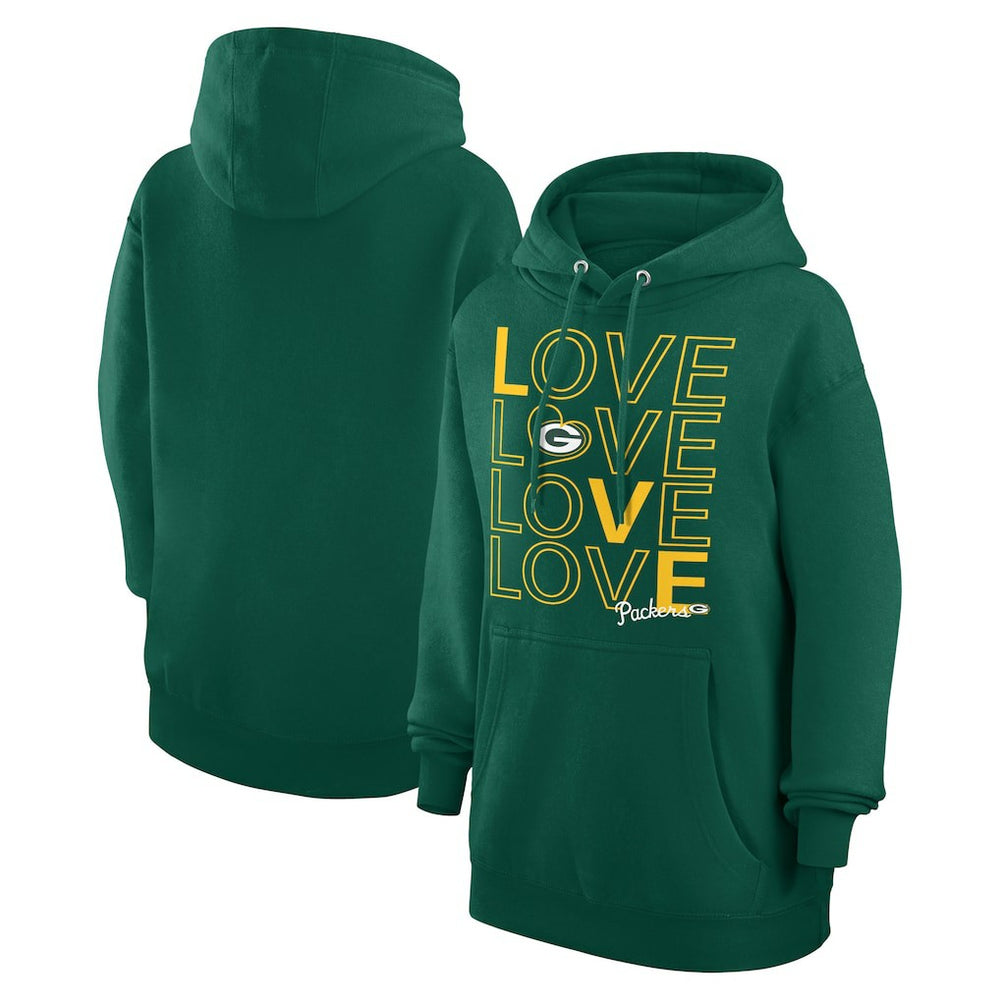 G-III 4Her by Carl Banks Women's Love Graphic Pullover Hoodie - Green Bay Packers Hoodies