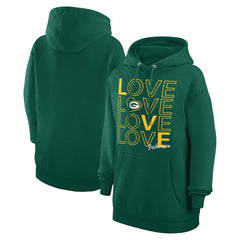G-III 4Her by Carl Banks Women's Love Graphic Pullover Hoodie - Green Bay Packers Hoodies