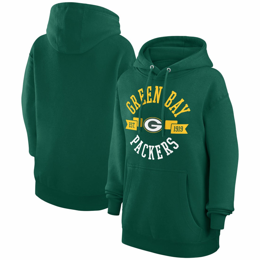 G-III 4Her by Carl Banks Women's City Graphic Team Fleece Pullover Hoodie - Green Bay Packers Hoodies