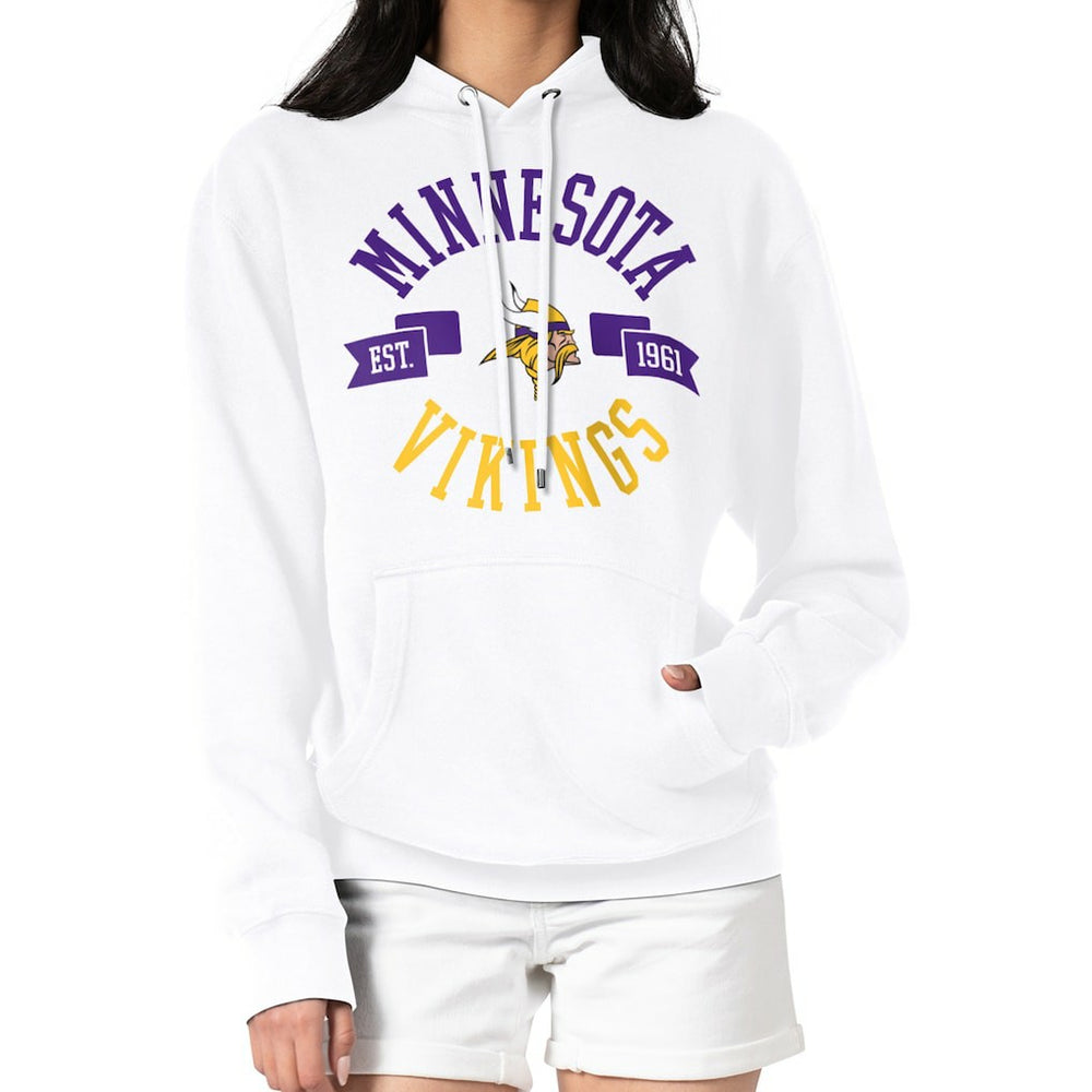 G-III 4Her by Carl Banks Women's City Graphic Team Fleece Pullover Hoodie - Minnesota Vikings Hoodies