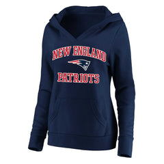 Women's Plus Size Heart and Soul V-Neck Pullover Hoodie - New England Patriots Hoodies