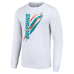 Starter Color Scratch Long Sleeve T-Shirt - Miami Dolphins T-shirts