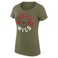 NHL Minnesota Wild G-III 4Her by Carl Banks Women's Super-Slim Fit Lightweight City Graphic Sport Crewneck T-Shirt