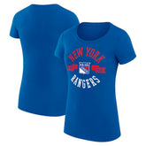 NHL New York Rangers G-III 4Her by Carl Banks Women's Super-Slim Fit Lightweight City Graphic Sport Crewneck T-Shirt