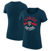 NHL Florida Panthers G-III 4Her by Carl Banks Women's Super-Slim Fit Lightweight City Graphic Sport Crewneck T-Shirt