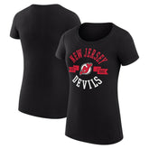 NHL New Jersey Devils G-III 4Her by Carl Banks Women's Super-Slim Fit Lightweight City Graphic Sport Crewneck T-Shirt