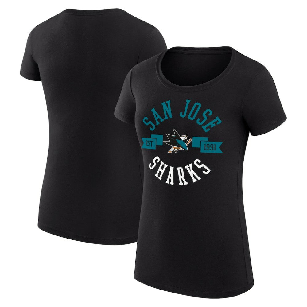 NHL San Jose Sharks G-III 4Her by Carl Banks Women's Super-Slim Fit Lightweight City Graphic Sport Crewneck T-Shirt