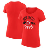 NHL New Jersey Devils G-III 4Her by Carl Banks Women's Super-Slim Fit Lightweight City Graphic Sport Crewneck T-Shirt