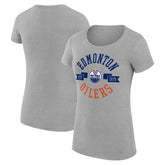 NHL Edmonton Oilers G-III 4Her by Carl Banks Women's Super-Slim Fit Lightweight City Graphic Sport Crewneck T-Shirt