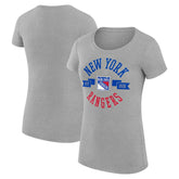 NHL New York Rangers G-III 4Her by Carl Banks Women's Super-Slim Fit Lightweight City Graphic Sport Crewneck T-Shirt