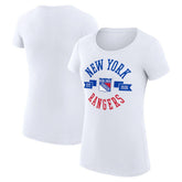 NHL New York Rangers G-III 4Her by Carl Banks Women's Super-Slim Fit Lightweight City Graphic Sport Crewneck T-Shirt