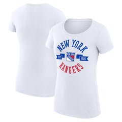 NHL New York Rangers G-III 4Her by Carl Banks Women's Super-Slim Fit Lightweight City Graphic Sport Crewneck T-Shirt