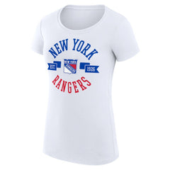 NHL New York Rangers G-III 4Her by Carl Banks Women's Super-Slim Fit Lightweight City Graphic Sport Crewneck T-Shirt