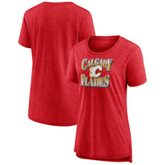 NHL Calgary Flames Women's Crash the Net Tri-Blend T-Shirt