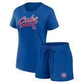 Royal Chicago Cubs Fanatics Women's Start to Finish T-Shirt & Shorts Combo Pack