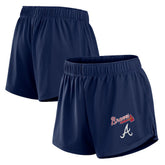Navy Atlanta Braves Fanatics Women's Mesh Shorts