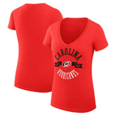 NHL Carolina Hurricanes G-III 4Her by Carl Banks Women's Super-Slim Fit Lightweight City Graphic V-Neck T-Shirt