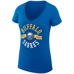 NHL Buffalo Sabres G-III 4Her by Carl Banks Women's Super-Slim Fit Lightweight City Graphic V-Neck T-Shirt