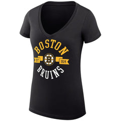 NHL Boston Bruins G-III 4Her by Carl Banks Women's Super-Slim Fit Lightweight City Graphic V-Neck T-Shirt