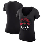 NHL Minnesota Wild G-III 4Her by Carl Banks Women's Super-Slim Fit Lightweight City Graphic V-Neck T-Shirt