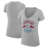 NHL Colorado Avalanche G-III 4Her by Carl Banks Women's Super-Slim Fit Lightweight City Graphic V-Neck T-Shirt