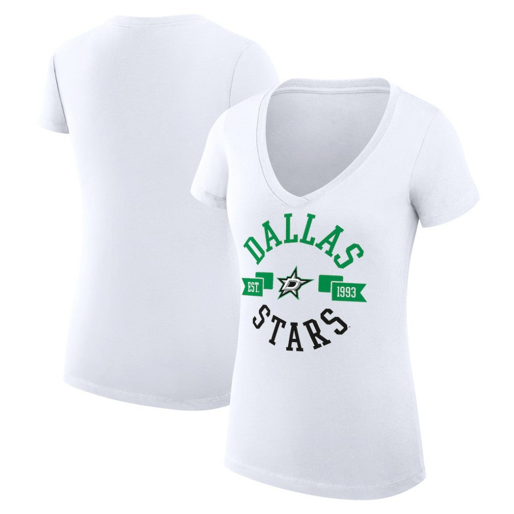 NHL Dallas Stars G-III 4Her by Carl Banks Women's Super-Slim Fit Lightweight City Graphic V-Neck T-Shirt