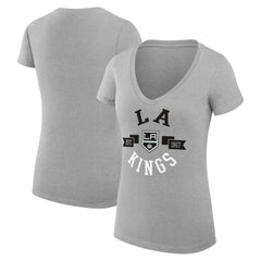 NHL Los Angeles Kings G-III 4Her by Carl Banks Women's Super-Slim Fit Lightweight City Graphic V-Neck T-Shirt
