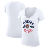 NHL Florida Panthers G-III 4Her by Carl Banks Women's Super-Slim Fit Lightweight City Graphic V-Neck T-Shirt
