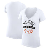 NHL Philadelphia Flyers G-III 4Her by Carl Banks Women's Super-Slim Fit Lightweight City Graphic V-Neck T-Shirt