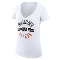 NHL Philadelphia Flyers G-III 4Her by Carl Banks Women's Super-Slim Fit Lightweight City Graphic V-Neck T-Shirt