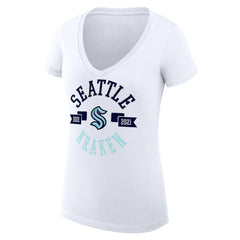 NHL Seattle Kraken G-III 4Her by Carl Banks Women's Super-Slim Fit Lightweight City Graphic V-Neck T-Shirt