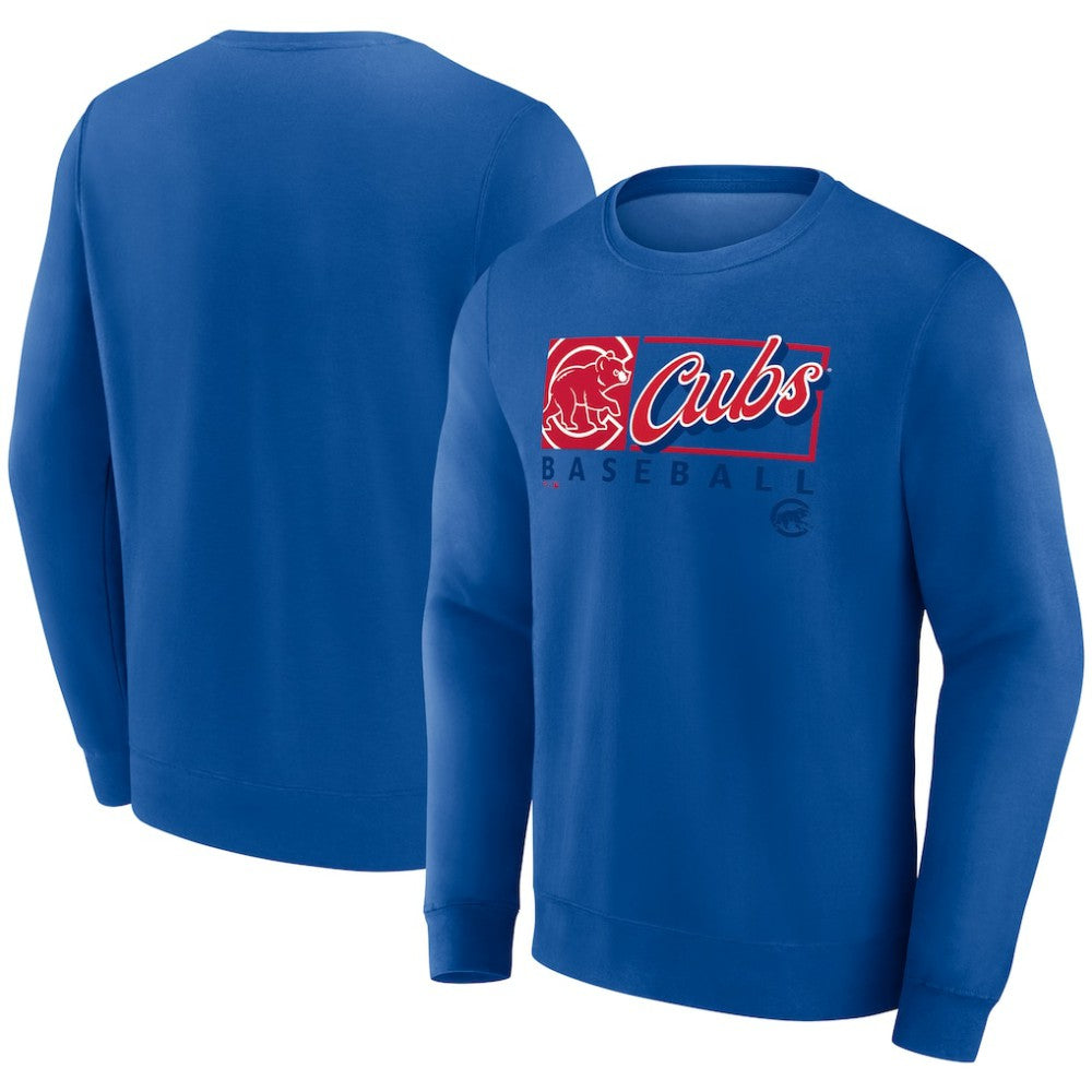 Royal Chicago Cubs Fanatics Focus Fleece Pullover Sweatshirt