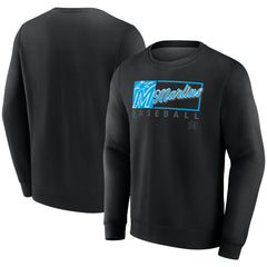Black Miami Marlins Fanatics Focus Fleece Pullover Sweatshirt