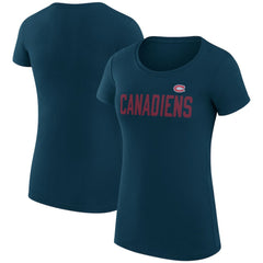 NHL Montreal Canadiens G-III 4Her by Carl Banks Women's Super-Slim Fit Lightweight Dot Print Team T-Shirt