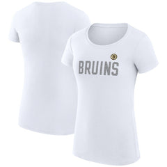 NHL Boston Bruins G-III 4Her by Carl Banks Women's Super-Slim Fit Lightweight Dot Print Team T-Shirt