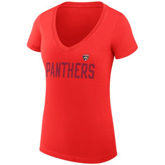 NHL Florida Panthers G-III 4Her by Carl Banks Women's Super-Slim Fit Lightweight Dot Print Team V-Neck T-Shirt