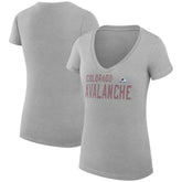NHL Colorado Avalanche G-III 4Her by Carl Banks Women's Super-Slim Fit Lightweight Dot Print Team V-Neck T-Shirt