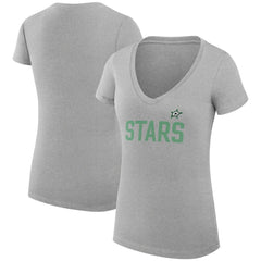 NHL Dallas Stars G-III 4Her by Carl Banks Women's Super-Slim Fit Lightweight Dot Print Team V-Neck T-Shirt