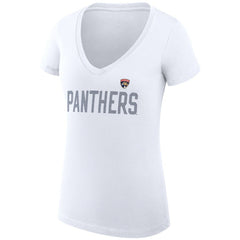 NHL Florida Panthers G-III 4Her by Carl Banks Women's Super-Slim Fit Lightweight Dot Print Team V-Neck T-Shirt