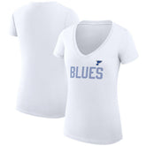 NHL St. Louis Blues G-III 4Her by Carl Banks Women's Super-Slim Fit Lightweight Dot Print Team V-Neck T-Shirt