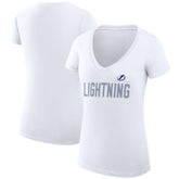 NHL Tampa Bay Lightning G-III 4Her by Carl Banks Women's Super-Slim Fit Lightweight Dot Print Team V-Neck T-Shirt