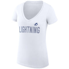 NHL Tampa Bay Lightning G-III 4Her by Carl Banks Women's Super-Slim Fit Lightweight Dot Print Team V-Neck T-Shirt