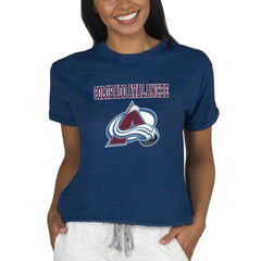 NHL Colorado Avalanche Concepts Sport Women's Tri-Blend Mainstream Terry Short Sleeve Sweatshirt Top