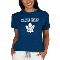 NHL Toronto Maple Leafs Concepts Sport Women's Tri-Blend Mainstream Terry Short Sleeve Sweatshirt Top