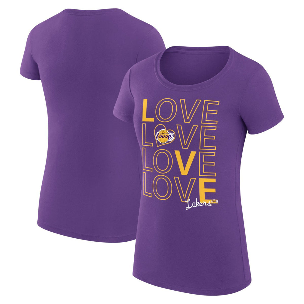 Los Angeles Lakers G-III 4Her by Carl Banks Women's Super-Slim Fit Lightweight Basketball Love T-Shirt